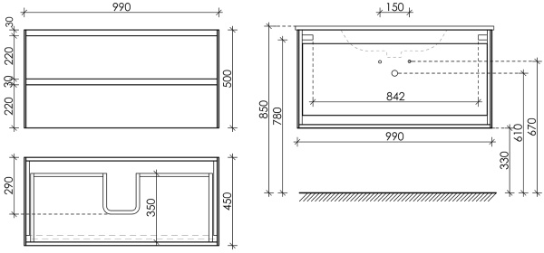 Тумба под раковину Sancos  Cento CN100KE карпатская ель